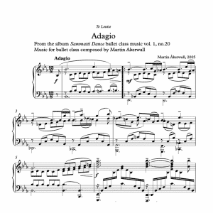 adagio sheet music for ballet class by martin akerwall