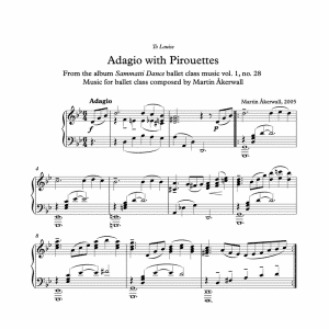 adagio with pirouettes sheet music for ballet class by martin akerwall