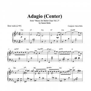 adagio center piano sheet music for music for ballet class vol.2 by soren bebe