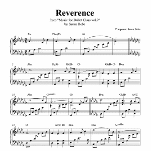 piano sheet music for reverence