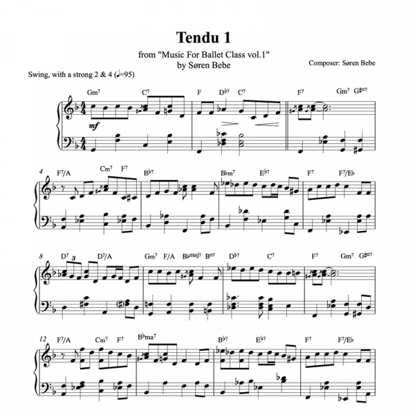 tendu 1 piano sheet music for ballet class