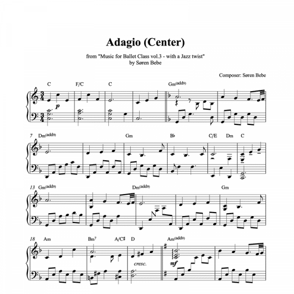 adagio ballet piano sheet music