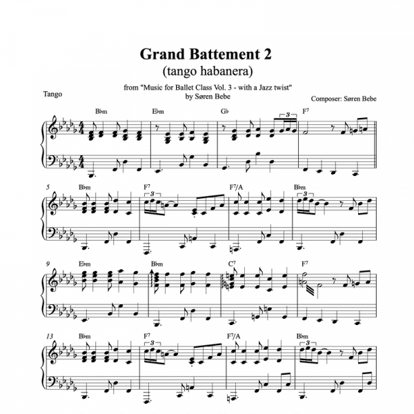 grand battement piano sheet music