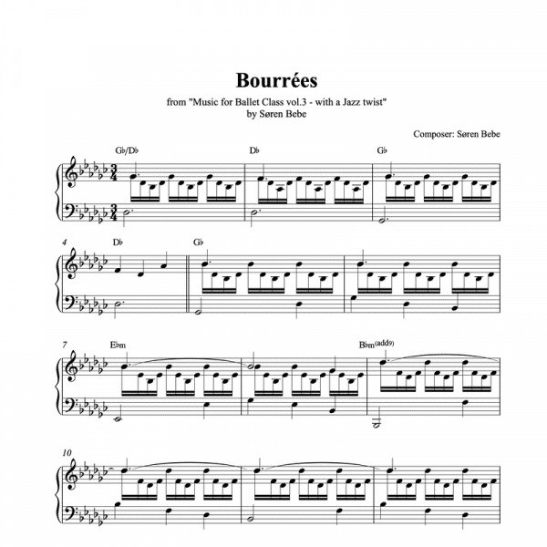 bourree ballet class sheet music for piano pdf