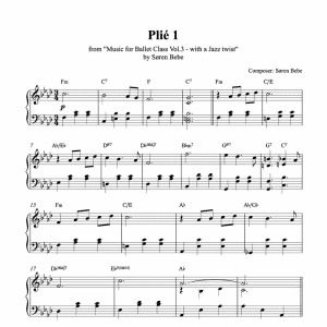 Plié piano sheet music