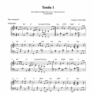 Piano tendu score for ballet