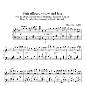 ballet class sheet music for petit allegros