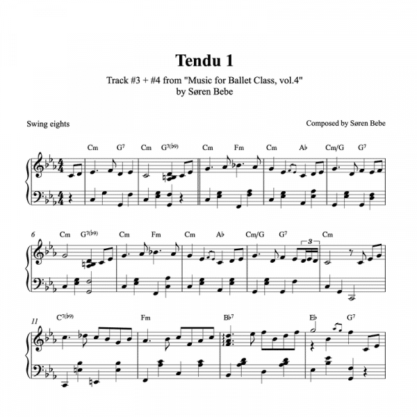 ballet class score for tendu by Soren Bebe pdf download