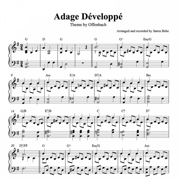 Adage Développé (Theme by Offenbach) - sheet music for ballet class (PDF)