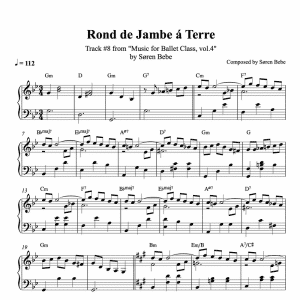 ballet class score for rond de jambe a terre exercises