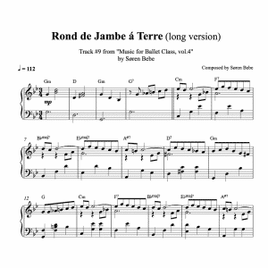 ballet class piano sheet music for a rond de jambe a terre ballet exercise