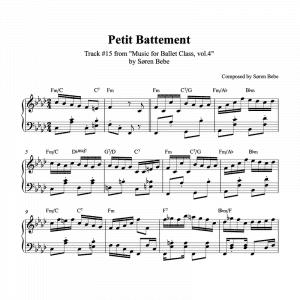 polka inspired ballet class piano sheet music for petit battement by søren bebe