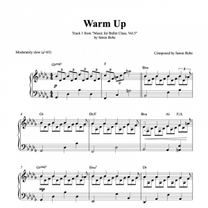 warm up piano sheet music for ballet class