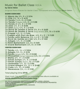 Music for Ballet Class, Vol.4 by Søren Bebe (CD + mp3 download) - Image 2