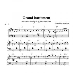 Grand battement sheet music for children's ballet class pdf download