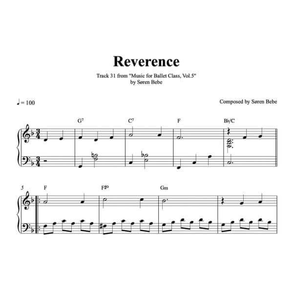 reverence piano sheet music