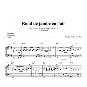 piano sheet music for rond de jambe en lair