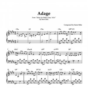 piano sheet music for adage ballet exercises