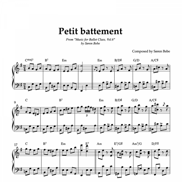 petit battement piano sheet music for ballet