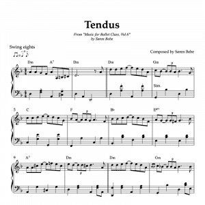 jazz inspired tendu sheet music for ballet vol.6