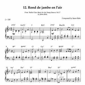 Rond de jambe en l'air piano sheet music for children's ballet class pdf