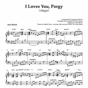 I loves you Porgy - piano sheet music for ballet class adagio exercise