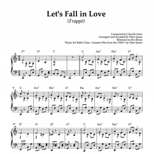 let's fall in love - piano sheet music for ballet class frappe exercise