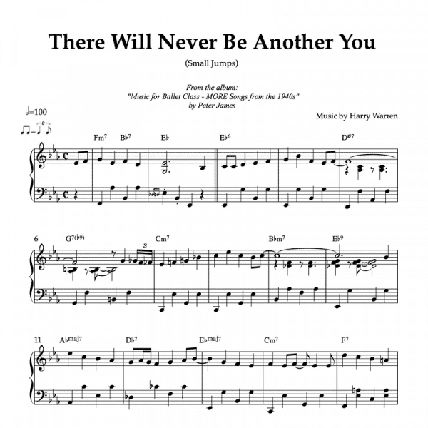 piano sheet music for the jazz standard there will never be another you