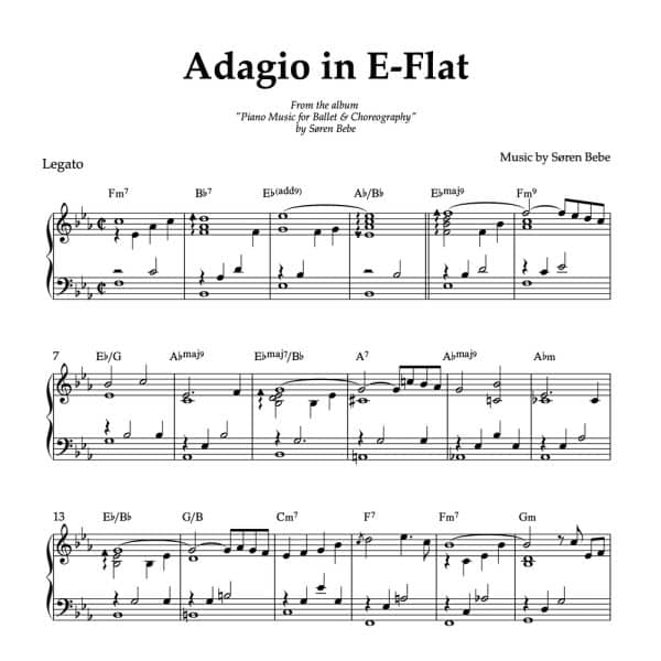 Adagio in E-Flat | by Søren Bebe | Piano Sheet Music (PDF)