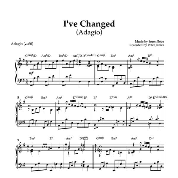 I've Changed (Adagio) | Piano Sheet Music (PDF)